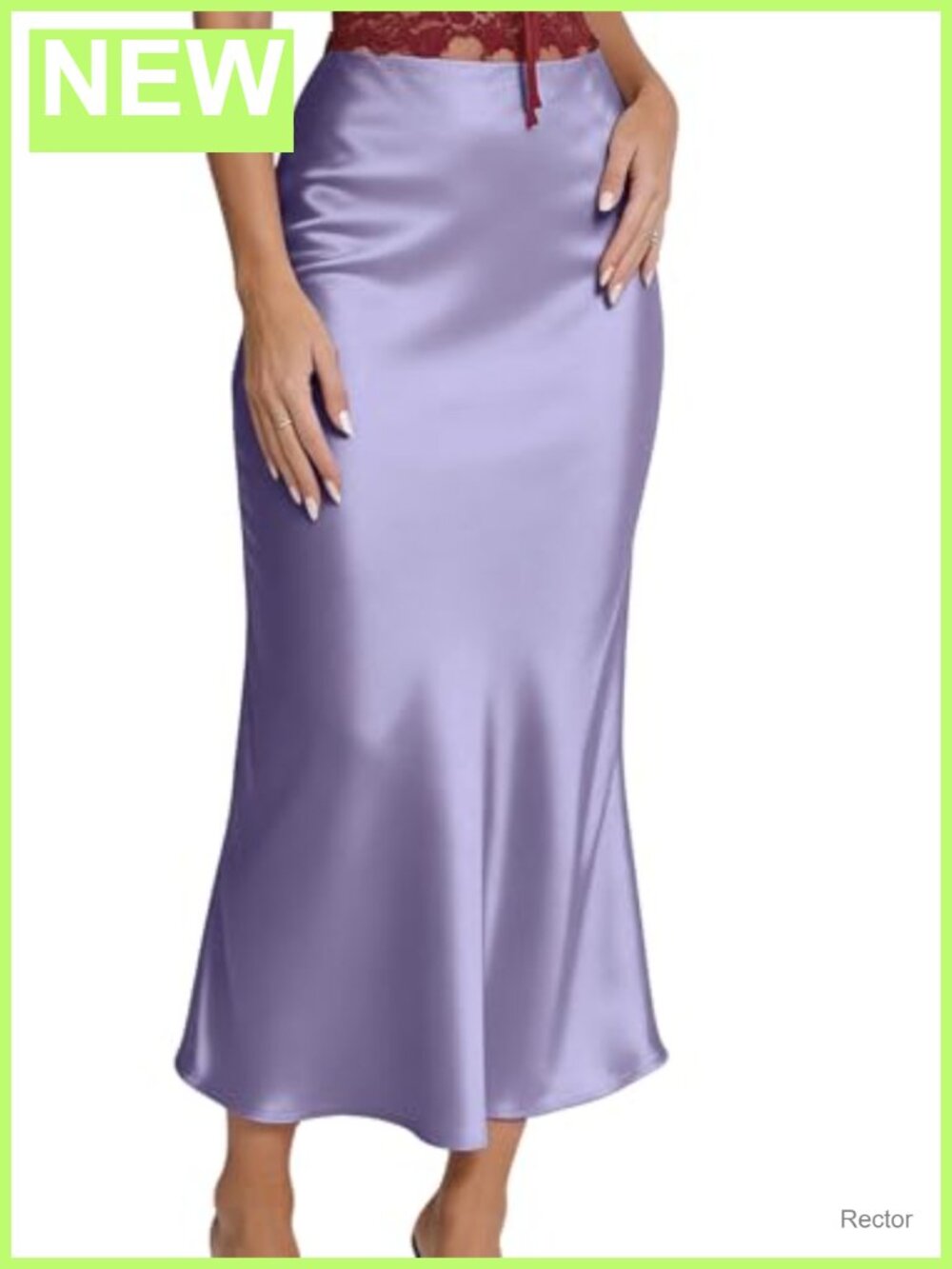 High Waist Satin Midi Skirt Women's Nylon Spandex Elegant Cocktail Party